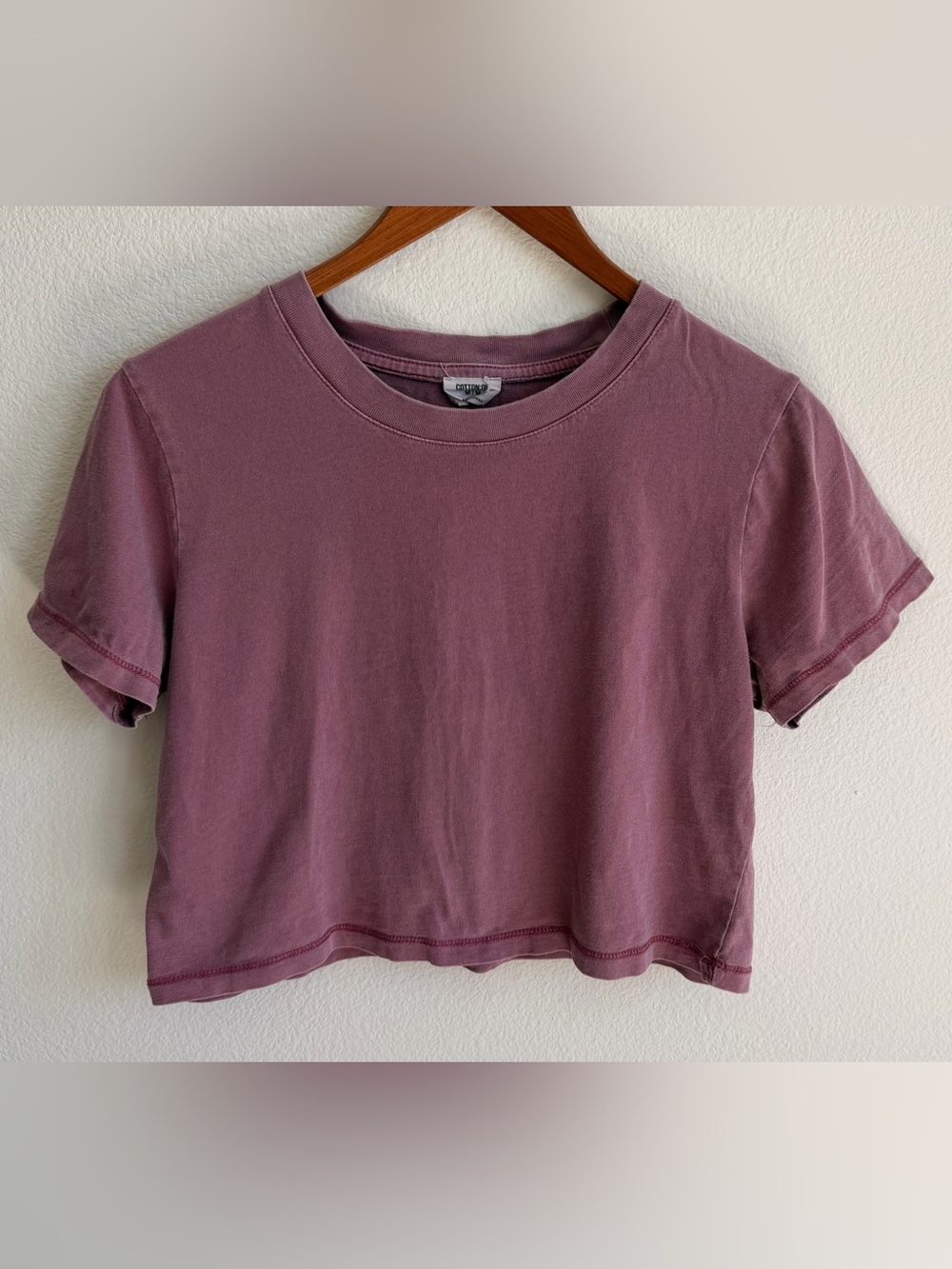 Cotton On Dusty Mauve Cropped Crew Neck Tee